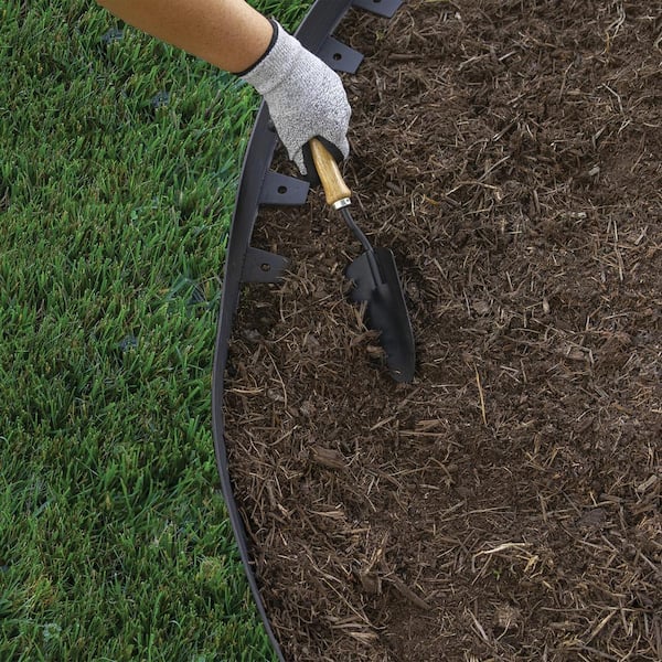 60 ft. x 2.5 in. Black Plastic Landscape No-Dig Edging Tall Wall