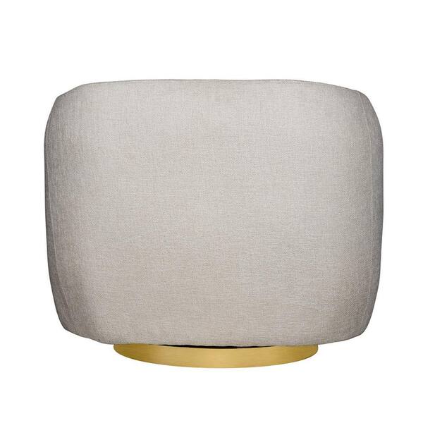 Benjara Eros Cream and Gold Fabric Side Chair BM312107 - The Home