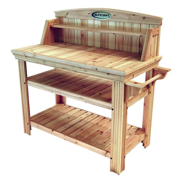 Suncast Cedar Potting Table