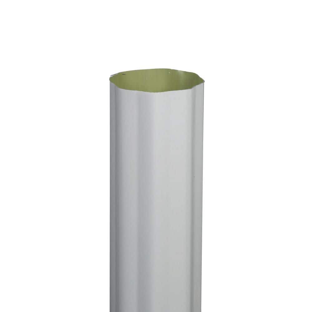 4 in. x 10 ft. White Aluminum Corrugated Round Downspout price history on PriceWatchPro