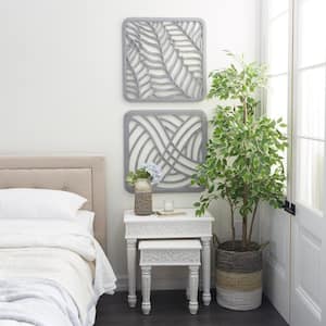 Eclectic MDF Gray Wall Decor (Set of 2)