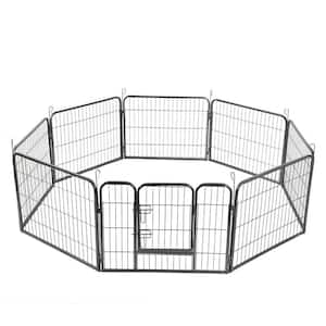48 in. 8 Panel Metal Pet Puppy Dog Kennel Fence Playpen
