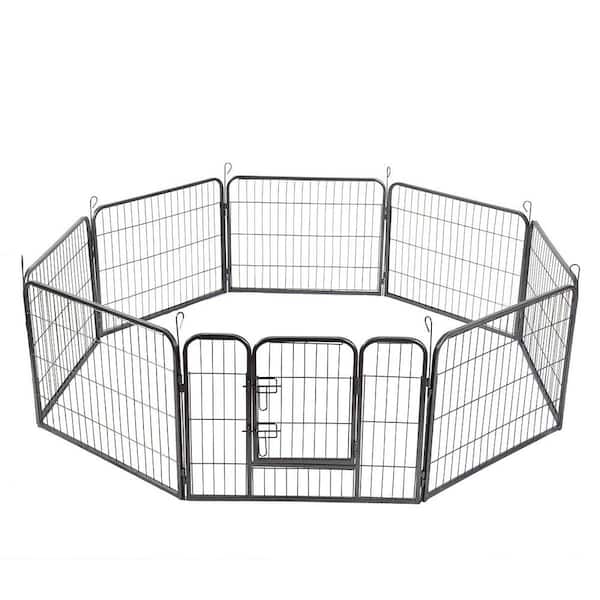 FORCLOVER 48 in. 8 Panel Metal Pet Puppy Dog Kennel Fence Playpen