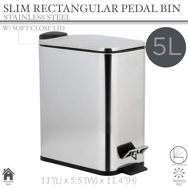 5 Litre Square Pedal Bin Mini 5L Plastic Small Bathroom Kitchen Waste  Rubbish