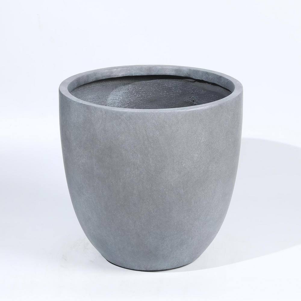 9.2" Gray Magnesium Oxide Round Tapered Planter