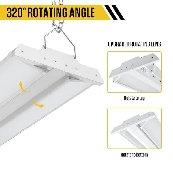1-Pack 16 in. 150-Watt 16,500 lumens LED Dimmable White High Bay Light 5000K with 320° Adjustment panel
