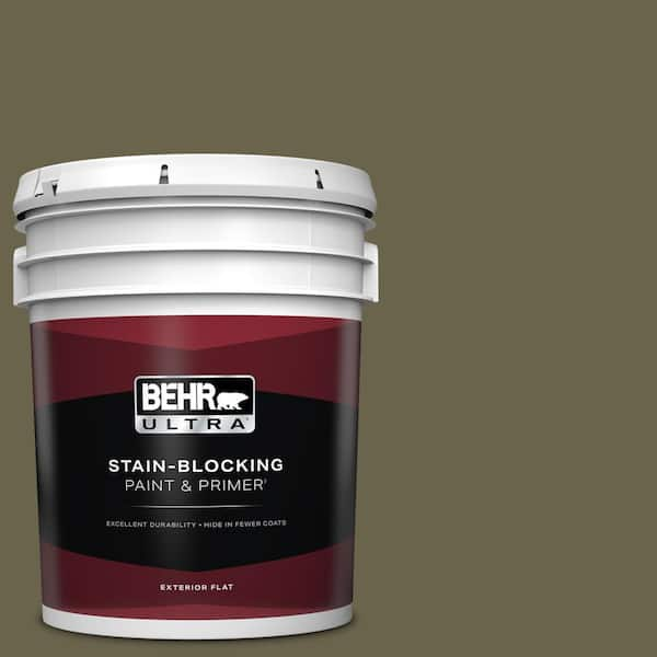 BEHR ULTRA 5 gal. Home Decorators Collection #HDC-FL14-8 Deer Trail Flat Exterior Paint & Primer