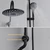 3-Spray Round High Pressure Wall Bar Shower Kit with Hand Shower in Matte Black