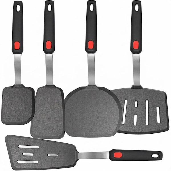Silicone 5 Piece Heat-Resistant Spatula Set Nonstick Turner Utensils with Stainless Steel Core Dishwasher Safe