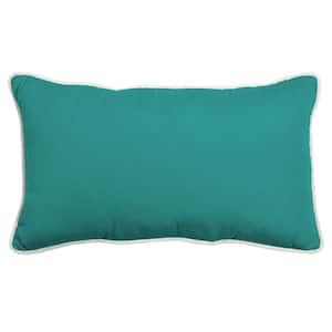 Oasis 24 in. Indoor/Outdoor Lumbar Pillow in Surf Teal