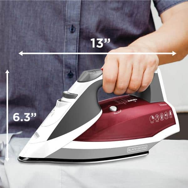 Vitessa Advanced Red and White Steam Iron with Nonstick Soleplate