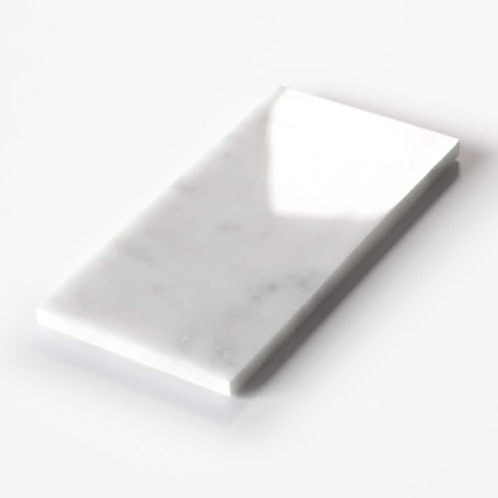 Carrara White Marble Peel and Stick Subway Tile Sheets