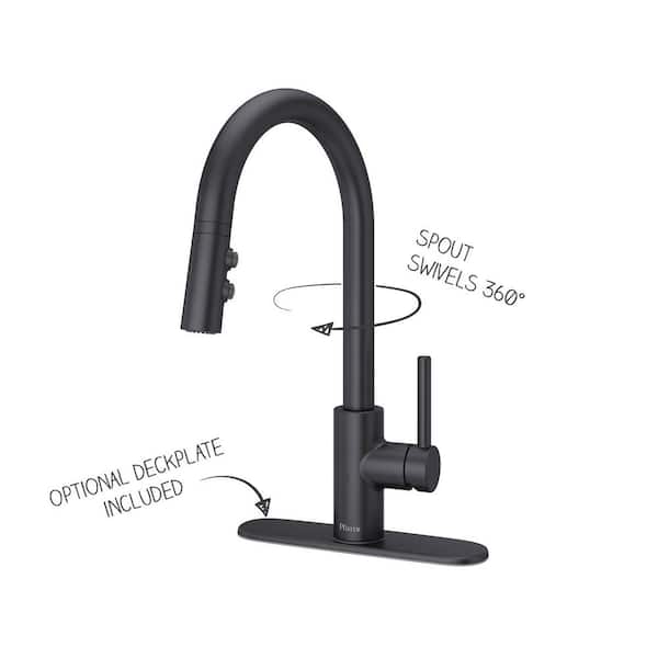Stellen Single-Handle Electronic Pull-Down Sprayer Kitchen Faucet with React Touchless Technology in Black Stellen Single-Handle Electronic Pull-Down Sprayer Kitchen Faucet with React Touchless Technology in Black