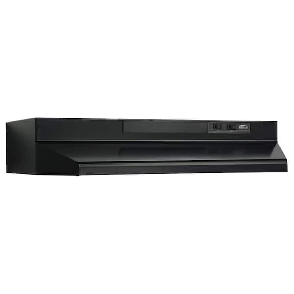 Broan-NuTone F40000 24 in. 230 Max Blower CFM Convertible Under-Cabinet Range Hood with Light in Black