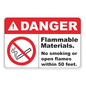 8 in. x 12 in. Plastic Danger Flammable Materials Safety Sign