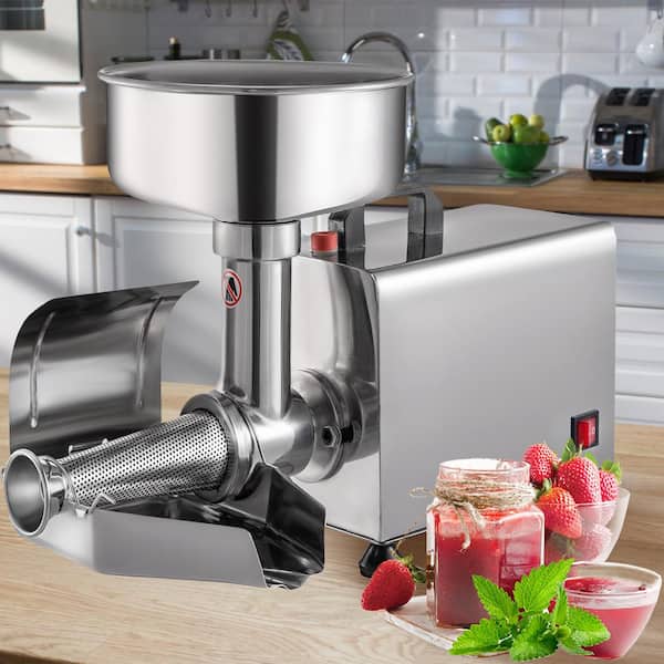 VEVOR Electric Tomato Strainer Commercial Grade Tomato Milling Machine Stainless Steel Tomato Press and Sauce Maker, Silver