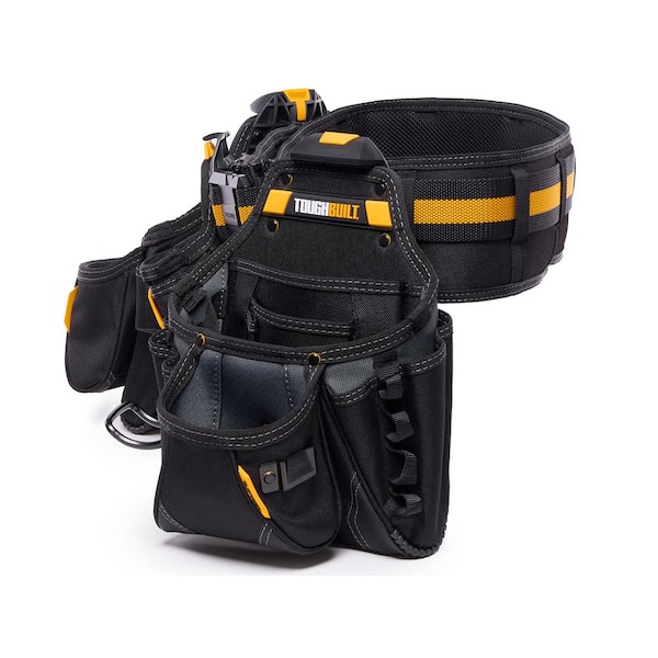 TB-CT-101-4P ToughBuilt High Quality and Durable Heavy Duty 3 Cliptech® Pouches and padded Toolbelt - 4-piece Contractor Tool Belt Set 