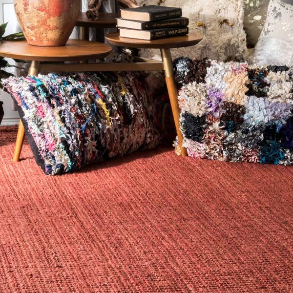 nuLOOM Natura Chunky Loop Jute Terra Brick 6 ft. x 9 ft. Area Rug