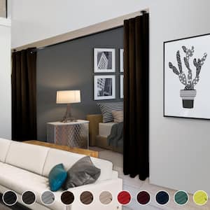 Chocolate Grommet Blackout Curtain - 120 in. W x 108 in. L