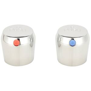 1.6 in. x 4 in. Chrome Plated Steel Ceramic Hot and Cold Metering/Push Handle with Red and Blue Index