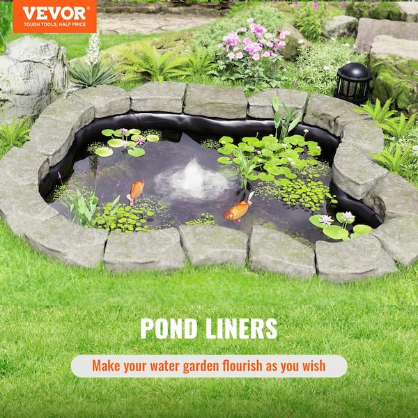 VEVOR Pond Liner, 10 x 13 ft 20 Mil Thickness, Pliable LLDPE Material Pond Skins, Easy Cutting Underlayment for Fish or Koi Po