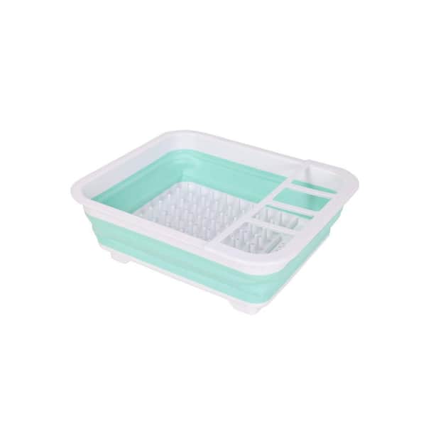 Kitchen Sense Blue Collapsible Plastic Dish Rack