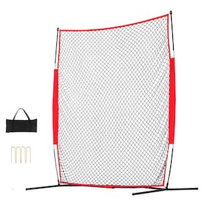 Barricade Backstop Net, 7 x 7 ft. Sports Barrier Netting, Portable Practice Equipment with Carry Bag, Protection Screen