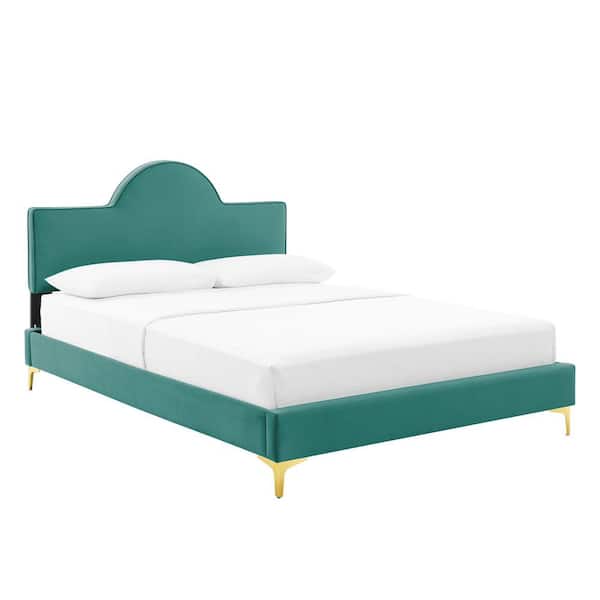 MODWAY Sunny Performance in Teal Velvet King Bed