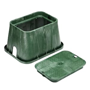 14 in. X 19 in. Rectangular Pro-Spec Series Valve Box & Cover, 12 in. Height, Green Box, Green ICV Cover