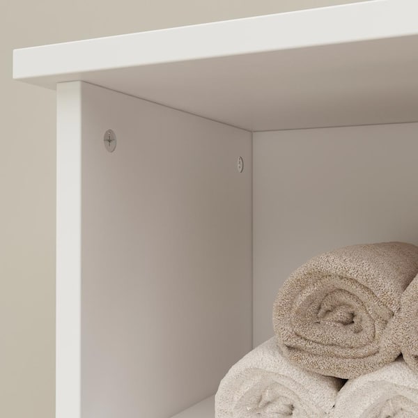 FUFU&GAGA White Painted Coat Rack with Bench and Storage Cubbies