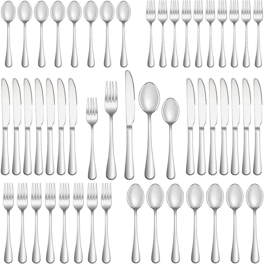 Whatseaso 50-Piece Modern Silver Stainless Steel Kitchen Mirror ...