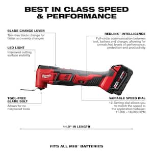 M18 18V Lithium-Ion Cordless Oscillating Multi-Tool Kit with one 1.5 Ah Battery & Charger