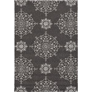 Mira Charcoal 5 ft. x 8 ft. Medallion Bohemian Hand-Made Area Rug