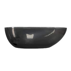 67 in. x 34 in. Composite Solid Surface Flatbottom Bathtub Transparent Freestanding Soaking Bathtub in Black