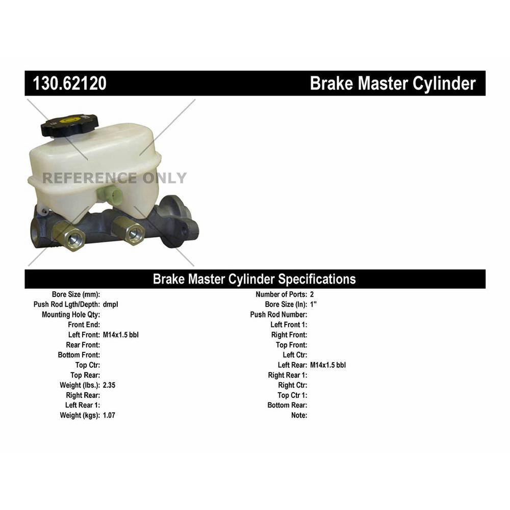 Centric Parts Brake Master Cylinder 130.62120 - The Home Depot