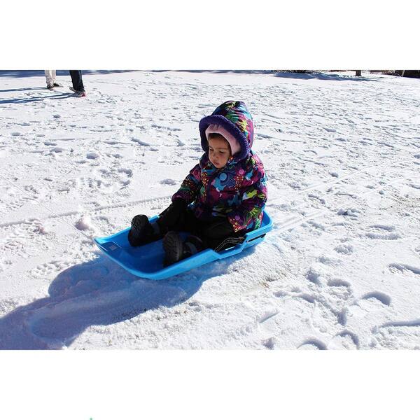 Blue Downhill Thunder Kids Toddler Plastic Toboggan Snow