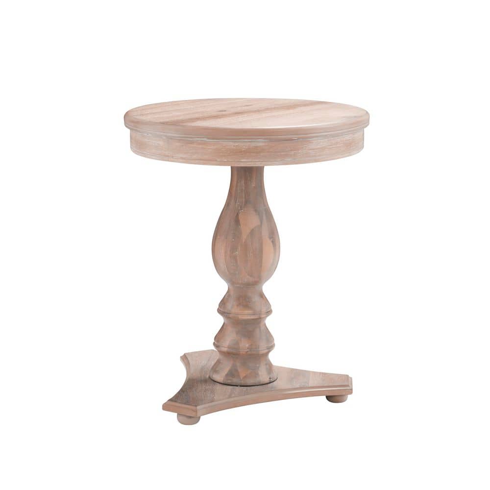 Cati 20 in. Hazelnut Round Wood End Table