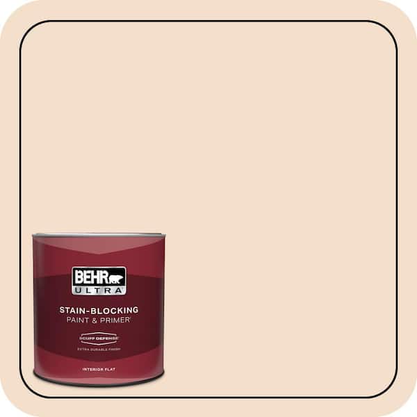 BEHR ULTRA 1 qt. #S250-1 Macaroon Cream Extra Durable Flat Interior Paint & Primer