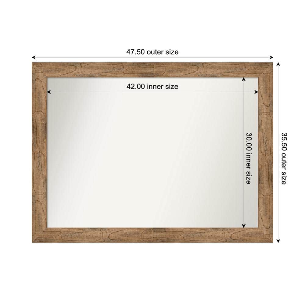 Owl Brown 47.5 in. W. x 35.5 in. Custom Non-Beveled Wood Framed Bathroom Vanity Wall Mirror price history on PriceWatchPro