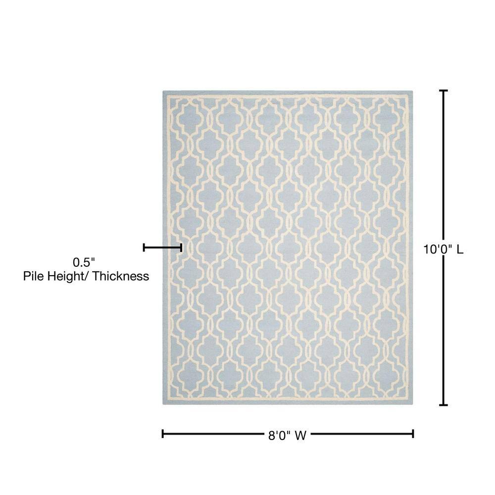 Ivory Hand-Tufted Wool 8' x 10' Rectangular Rug