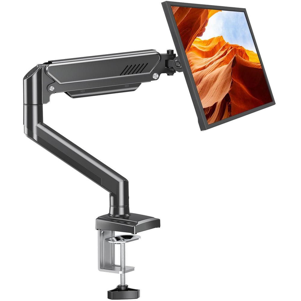 Single Monitor Arm Desk Mount Adjustable Stand Fits 13-32 Inch VESA Display with Clamp or Grommet Black price history on PriceWatchPro