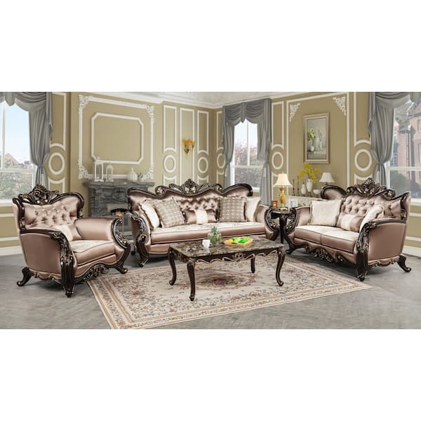 Kingsmere 95.5 in. W Rolled Arms Polyester Rectangle Sofa in Desert Sand