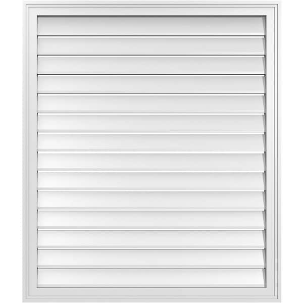 Ekena Millwork 36" x 42" Vertical Surface Mount PVC Gable Vent: Functional with Brickmould Frame