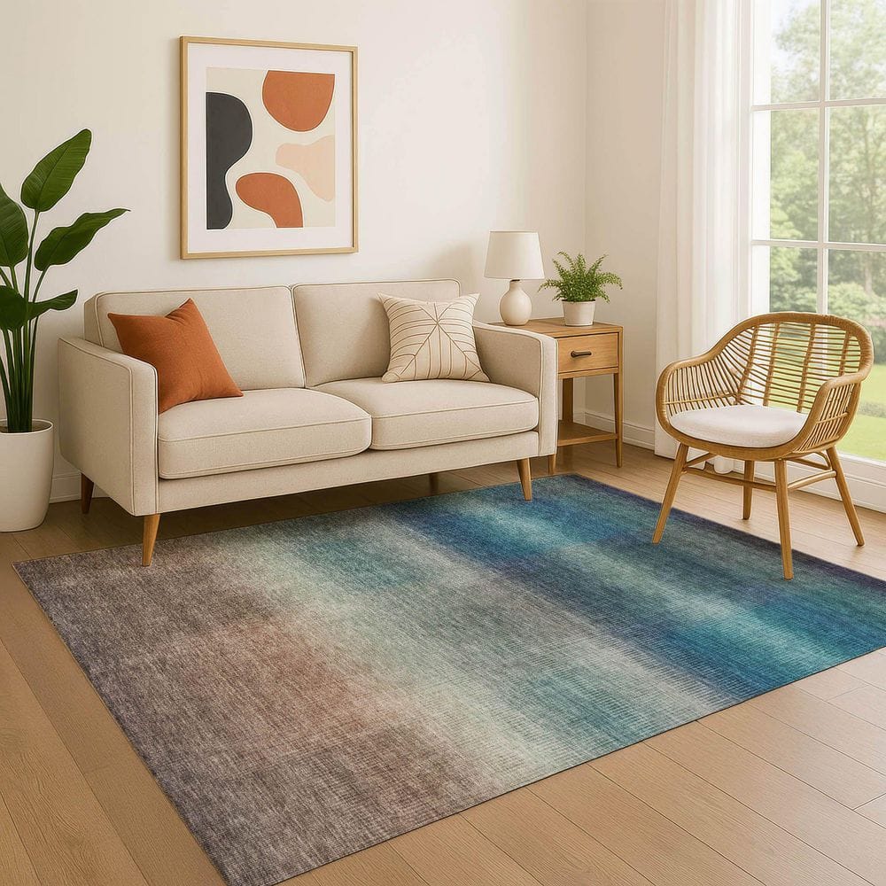 Mayfield Premium Machine Washable Abstract AMF1735 Blue 10 ft. x 14 ft. Area Rug price history on PriceWatchPro