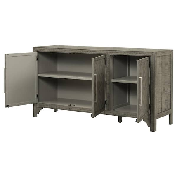 COWLOWN 60 in. W x 18 in. D x 31.8 in. H Bathroom Gray Linen Cabinet