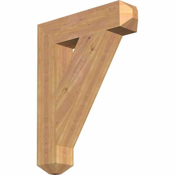 Ekena Millwork 5.5 in. x 34 in. x 26 in. Western Red Cedar Traditional Craftsman Smooth Bracket