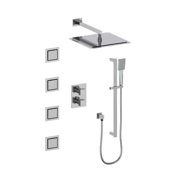 ZLINE Kitchen and Bath ZLINE Crystal Bay Thermostatic Shower System in Chrome