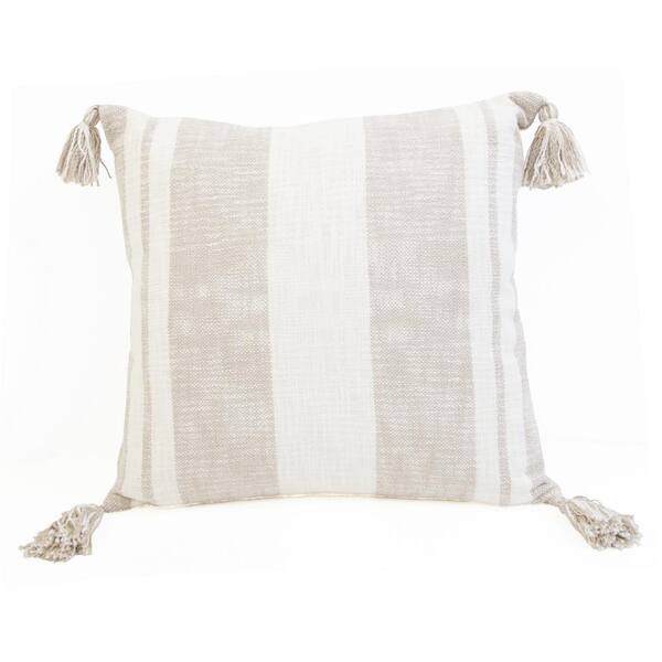 white tassel throw pillow