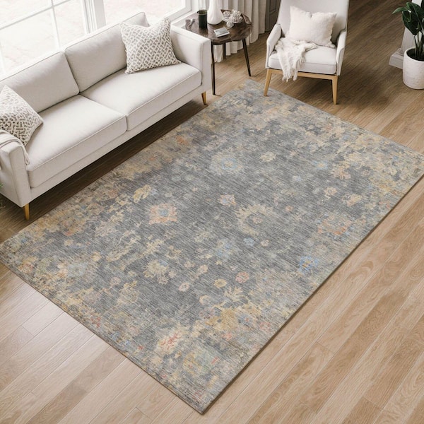 Chantille Machine Washable Indoor/Outdoor Abstract ACN2302 Gray 3 ft. x 5 ft. Area Rug