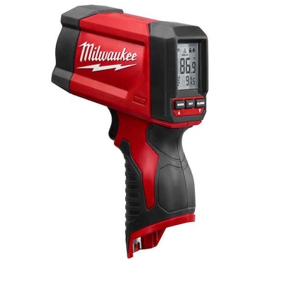 Milwaukee M12 Lithium-Ion Laser Temperature Gun Infrared 12:1 Thermometer (NIST) (Tool-Only)